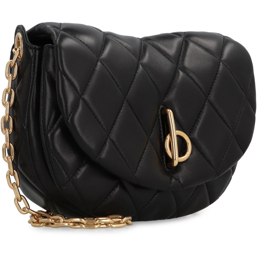 Burberry Gestikte Leren Rocking Horse Tas Black Dames