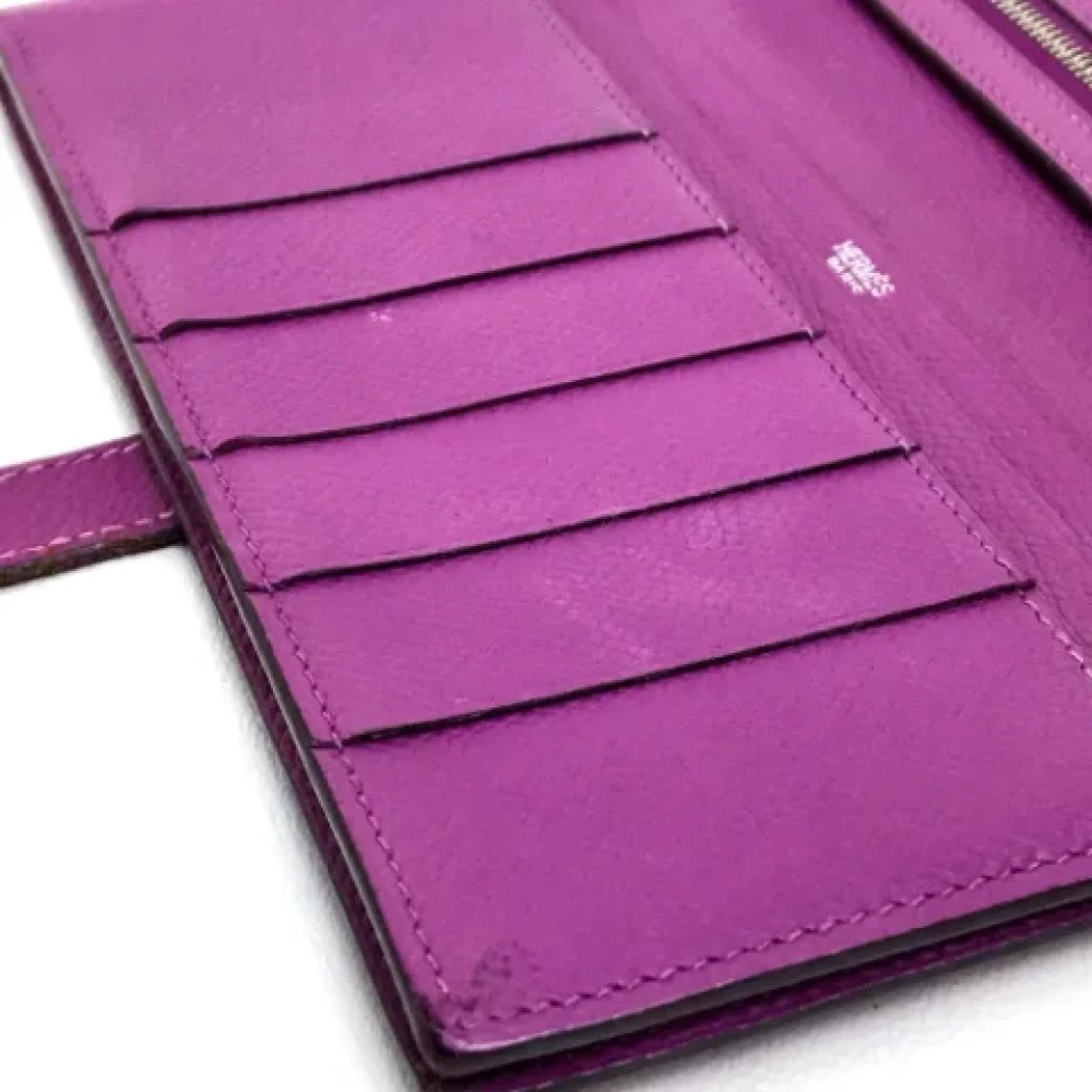 Hermès Vintage Pre-owned Leather wallets Purple Dames