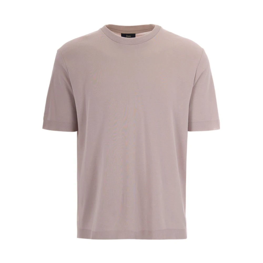 Herno Herr Grå Stickade Tröjor Xl, Bomull, Cotton Knit T-Shirt