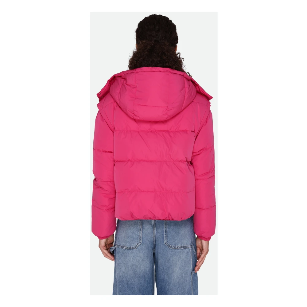 PATRIZIA PEPE Fuchsia Puffer Bomber Jas Purple Dames