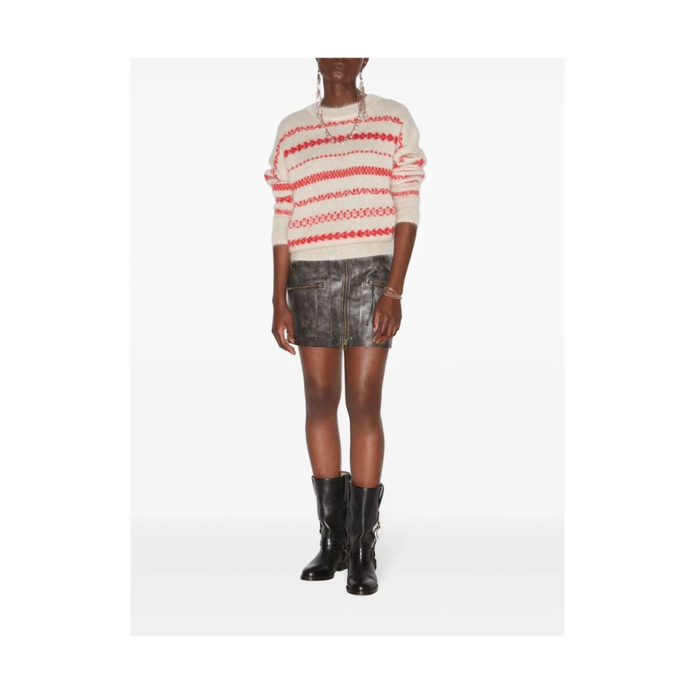 Isabel Marant Étoile Imitatie Leren Zwarte Rok Rits Zakken Black Dames