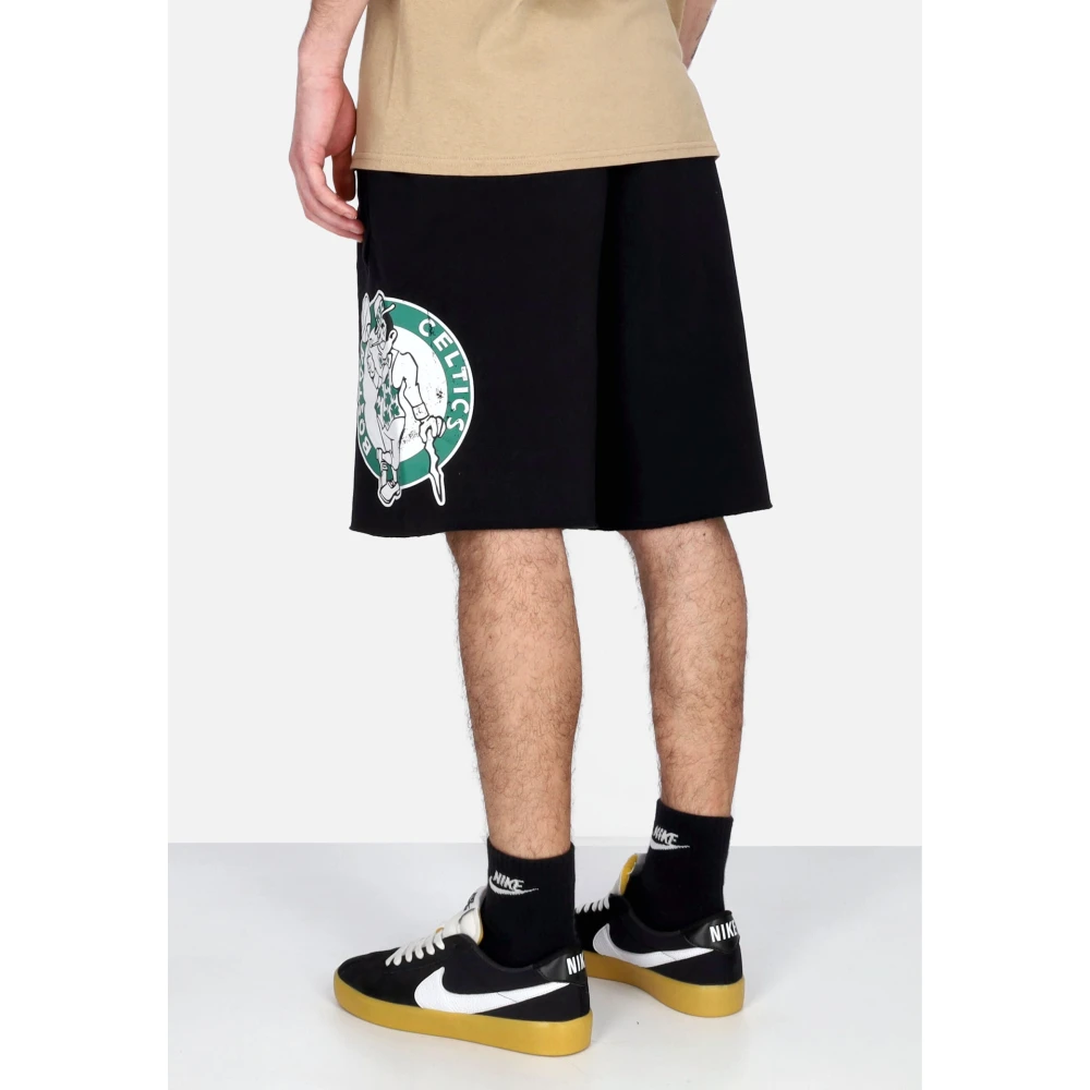 Mitchell & Ness NBA Vintage Logo Fleece Shorts Black Heren