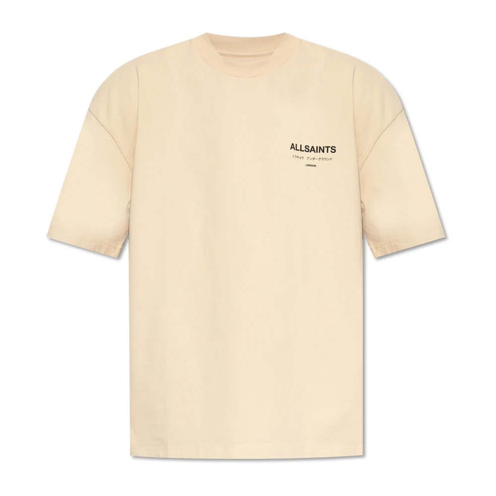 AllSaints T-shirt 'Underground' in 'oversize' stijl Beige Heren