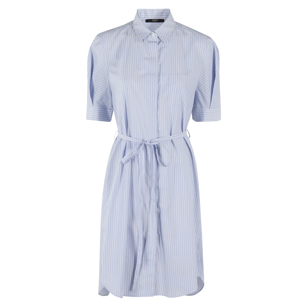 Seventy Gestreepte Katoenen Jurk Blue Dames