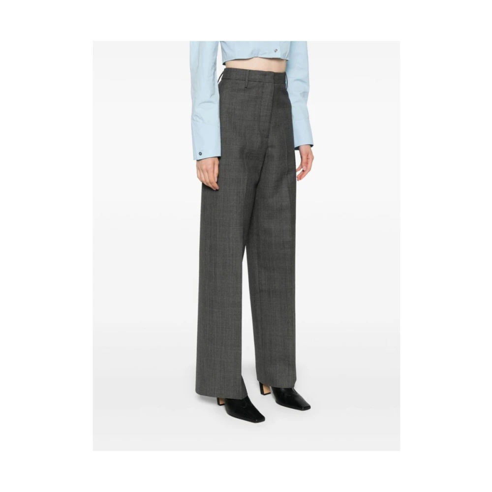 Fabiana Filippi Grijze Geruite Straight Leg Broek Gray Dames