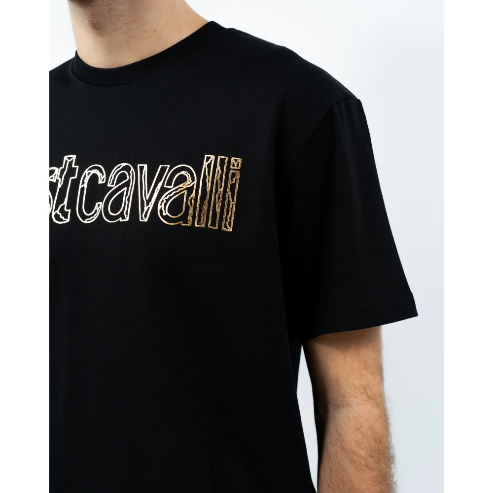Just Cavalli Logo Loose Fit T-shirt Black Heren