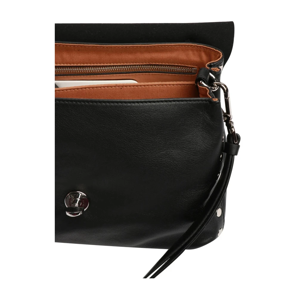 Zanellato Zwarte leren kleptas Black Dames