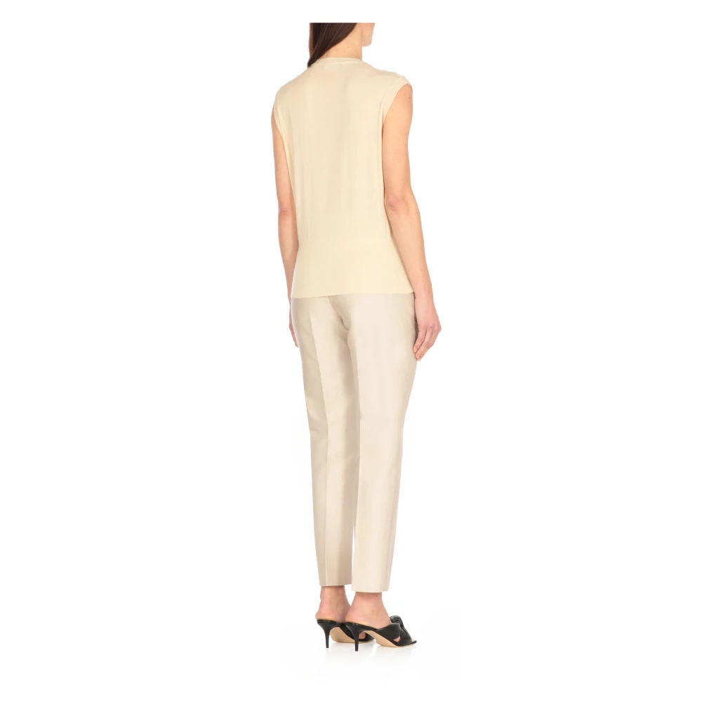 Fabiana Filippi Paillet Cashmere Blend Sweater Beige Dames