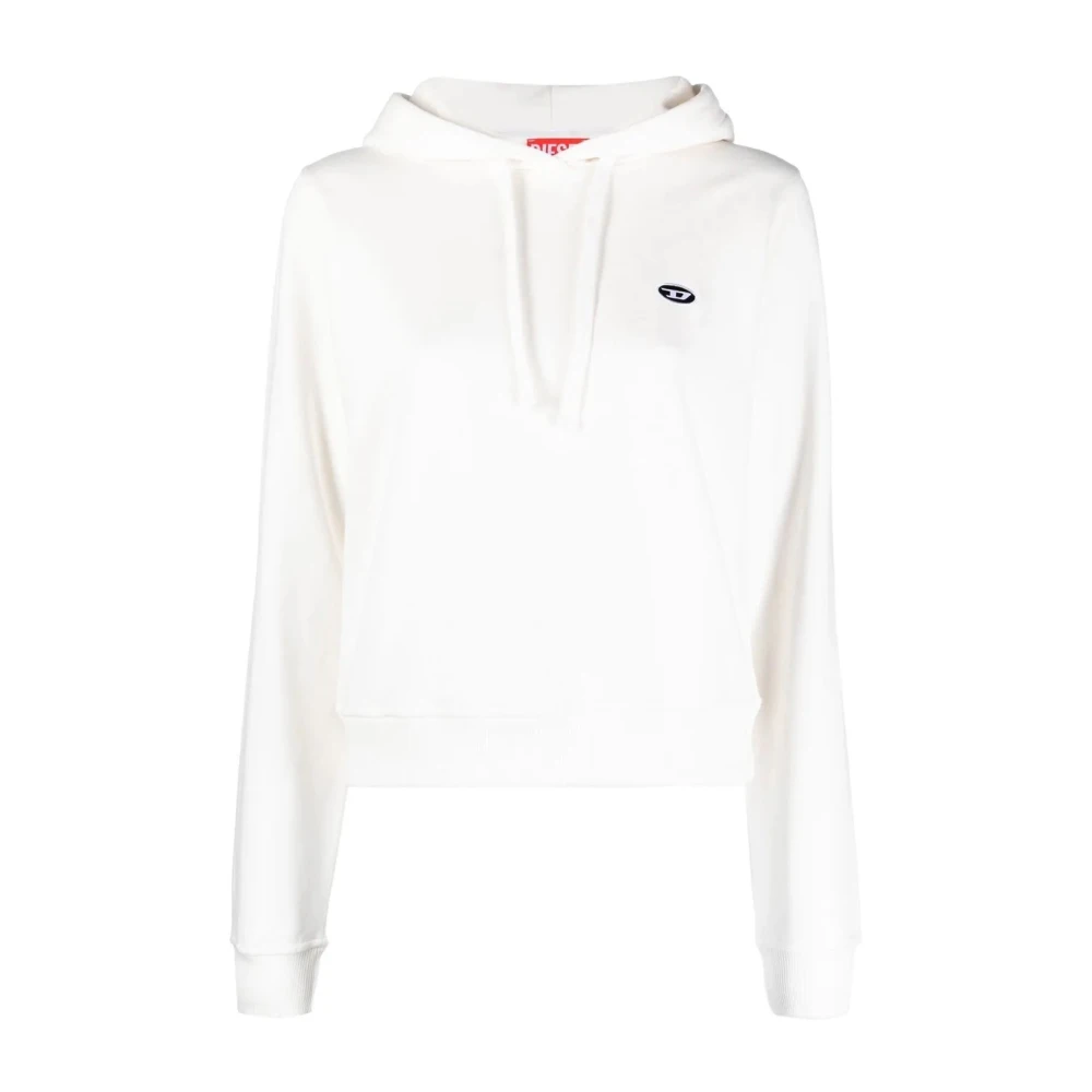 Diesel Donna Bianco Felpa Casual Con Cappuccio