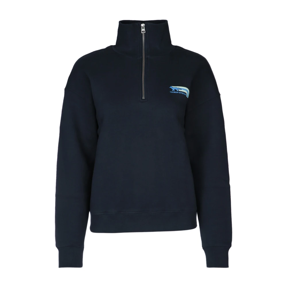 Maison Kitsuné Blue Sweatshirts, Female, Xl, Stylish Sweatshirt
