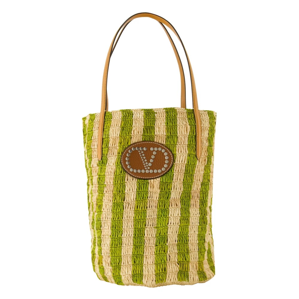 Valentino Garavani Women's Green Raffia Bucket Bag - Bucket Bags - One Size - Bags