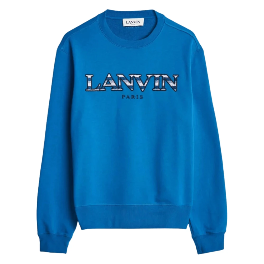 Lanvin Geborduurde logo sweatshirt in blauw Blue Heren
