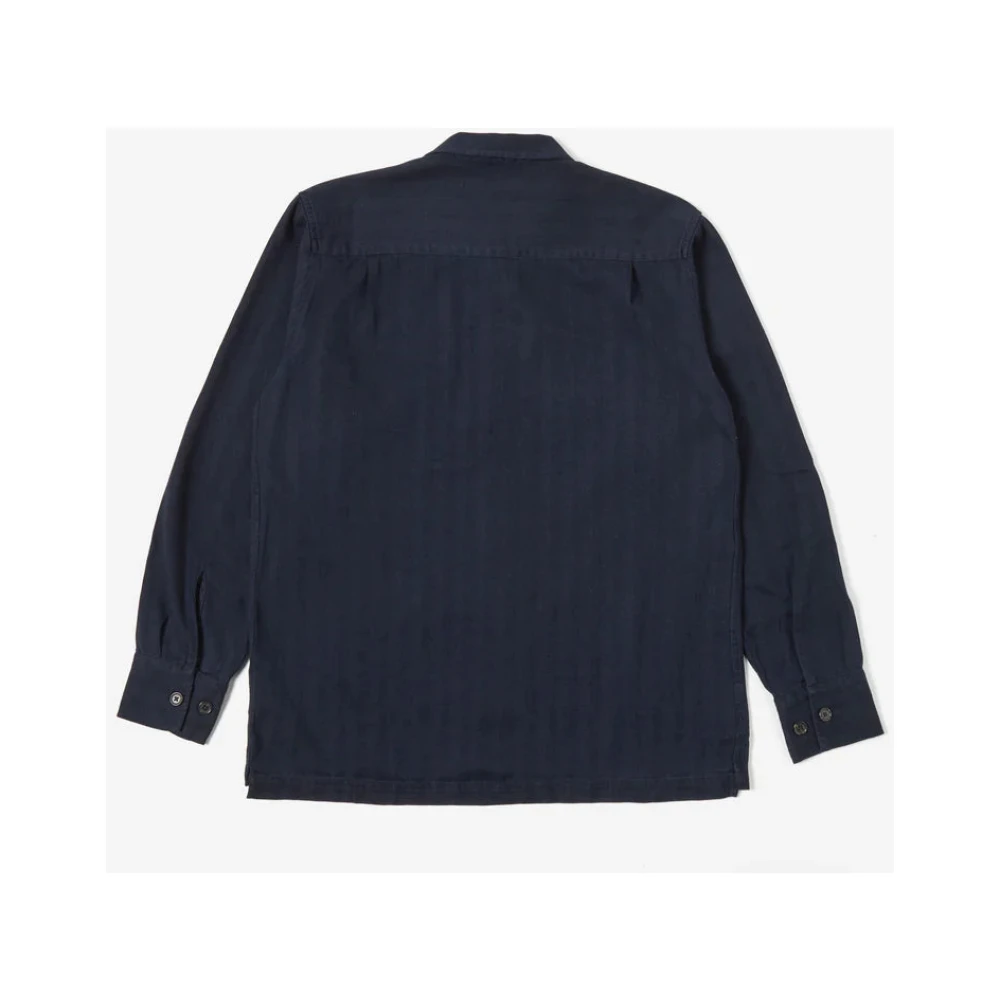 Universal Works Japanse-geïnspireerde Utility Shirt Blue Heren