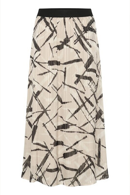 pleated-skirt-feather-gray-black-graphic