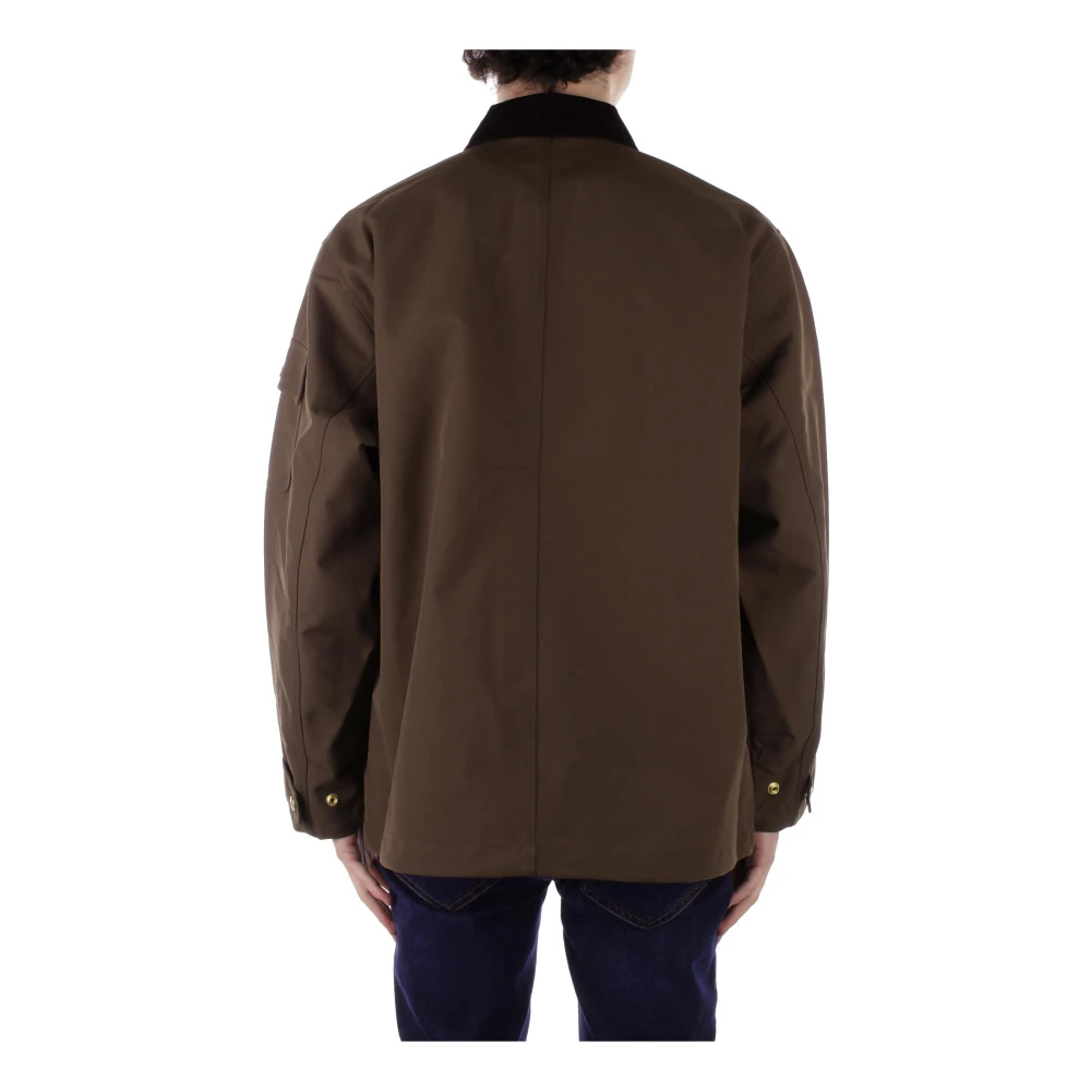 Carhartt WIP Logo Front Zip Jas Vier Zakken Brown Heren