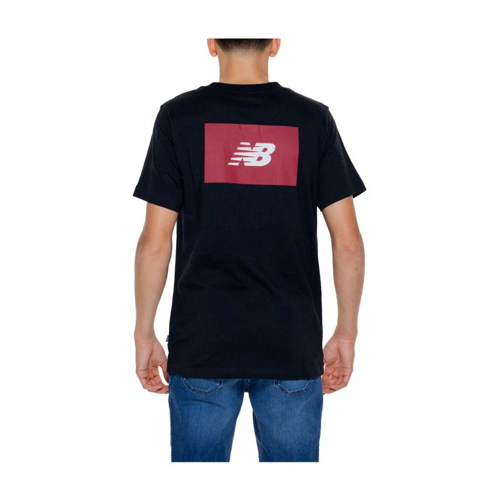 New Balance Essentials Logo Tee Crew Neck T-Shirt Black Heren