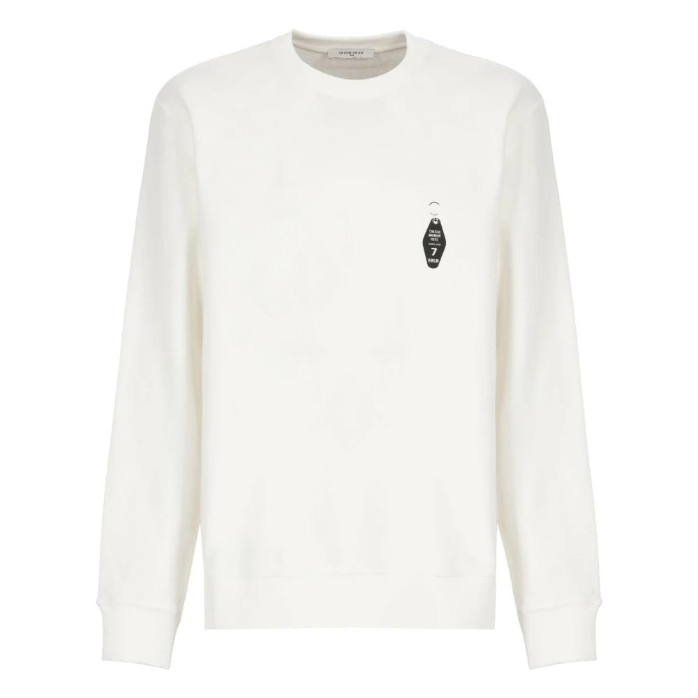 IH NOM UH NIT Witte Crewneck Sweatshirt met Chateau Print White Heren