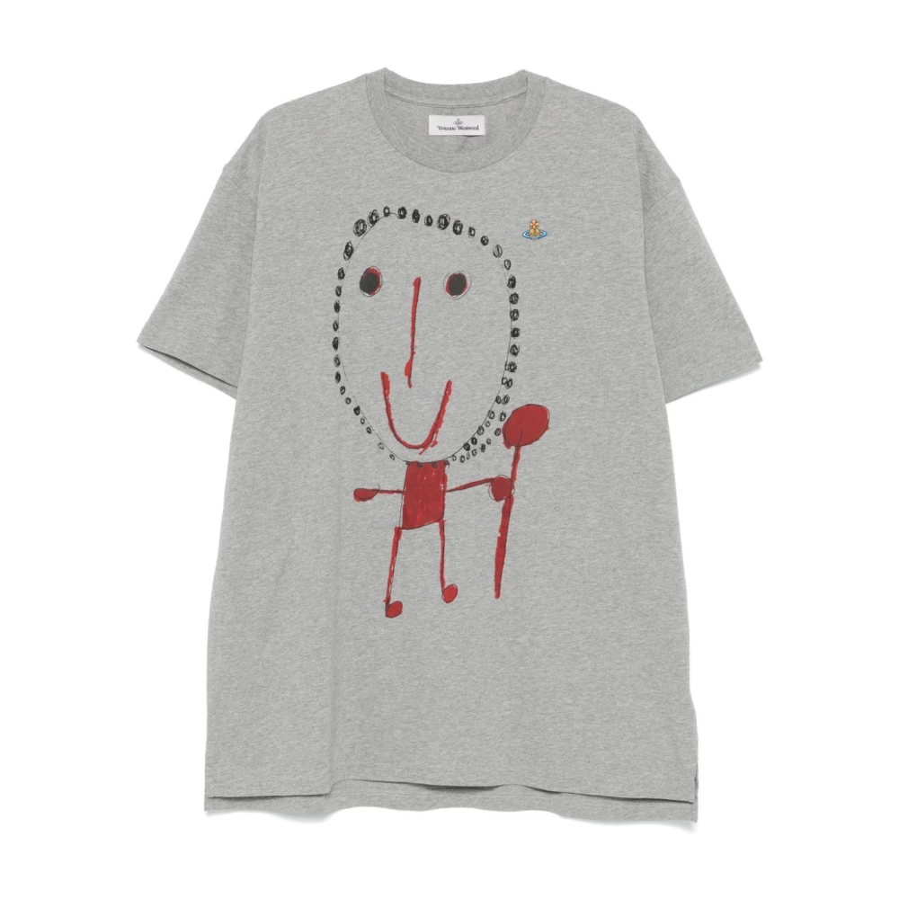 Vivienne Westwood Beth Print Oversized T-Shirt Grijs Melange Gray Dames
