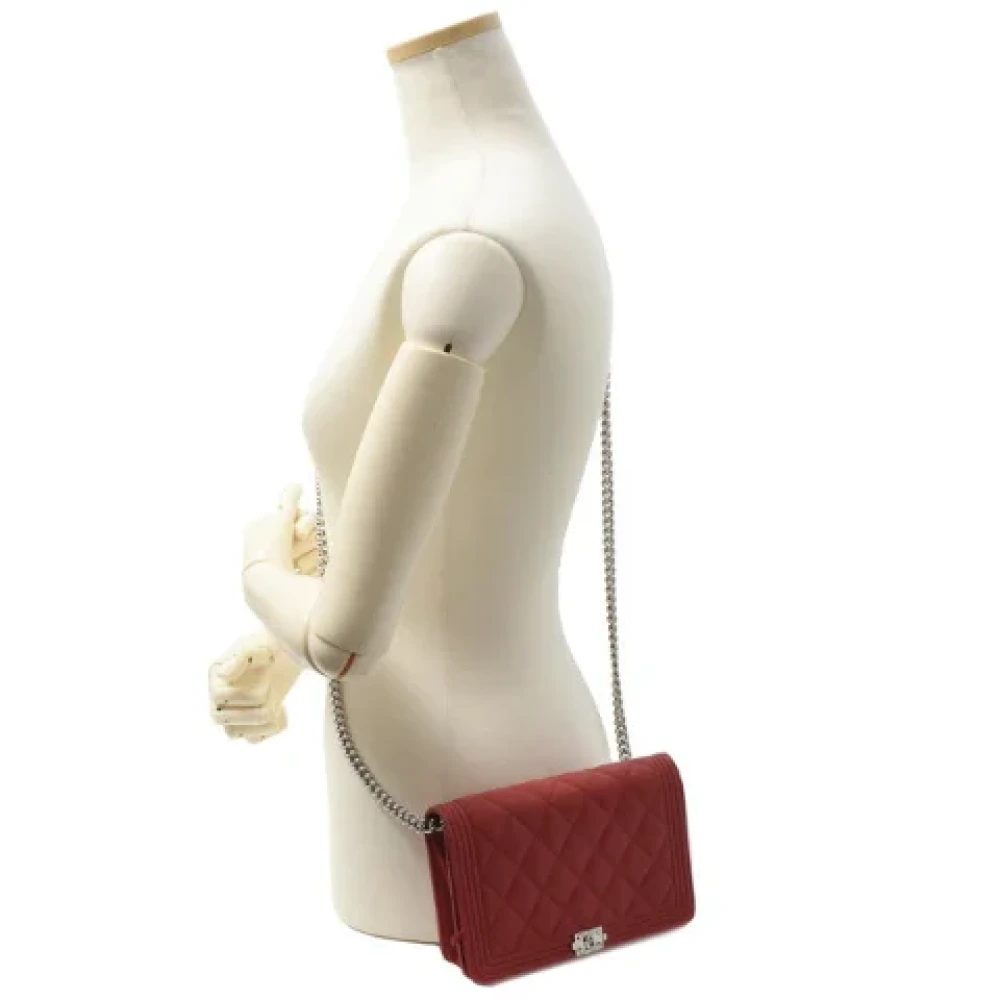 Chanel Vintage Pre-owned Leather wallets Red Dames