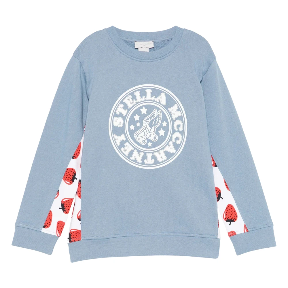 Stella Mccartney Girls Blue Kids Sweatshirts, 14 Y, Strawberry Logo Sweatshirt Ss2025
