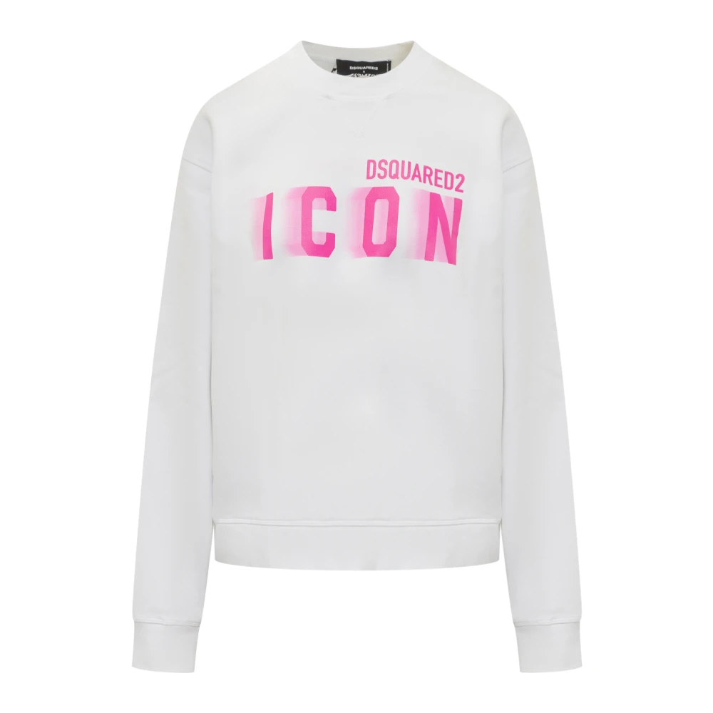 Dsquared2 Witte Crew Sweatshirt met Lettering White Dames