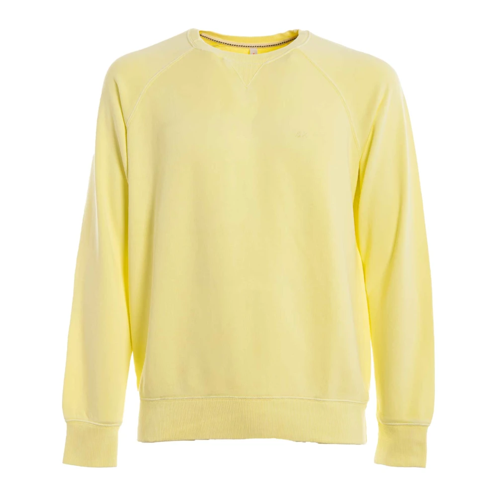 Sun68 Ronde hals Sweatshirt 100% Katoen Yellow Heren