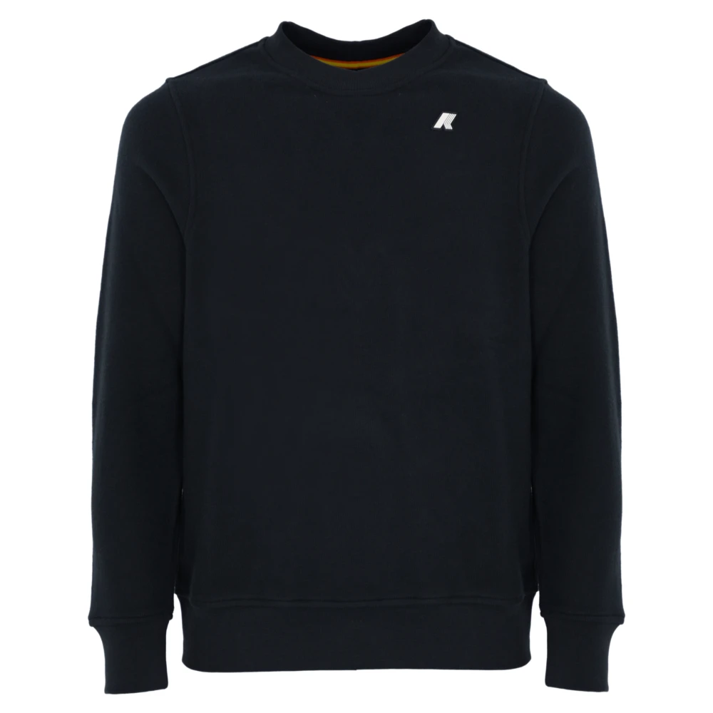 K-way Blauwe Katoenen Trui Lange Mouw Blue Heren