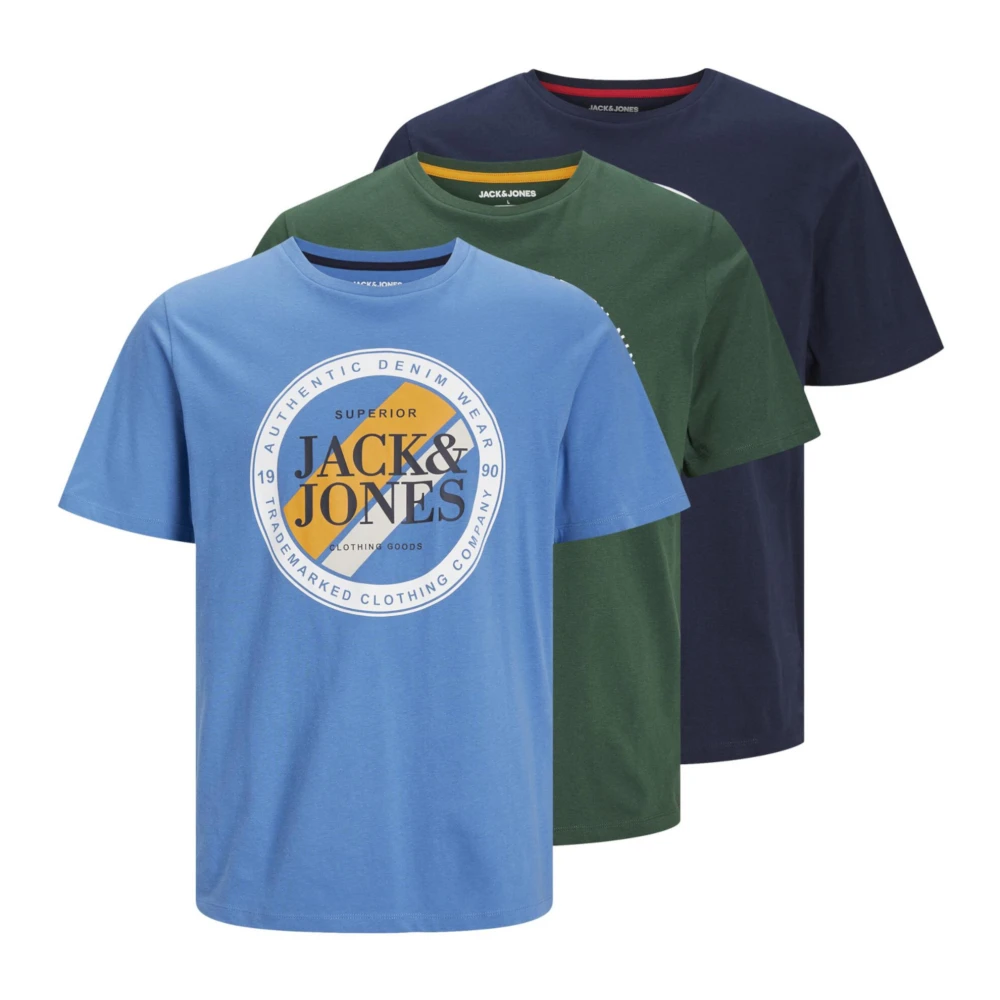 Jack & jones Casual Print Mix T-Shirt 3 Pack Multicolor Heren