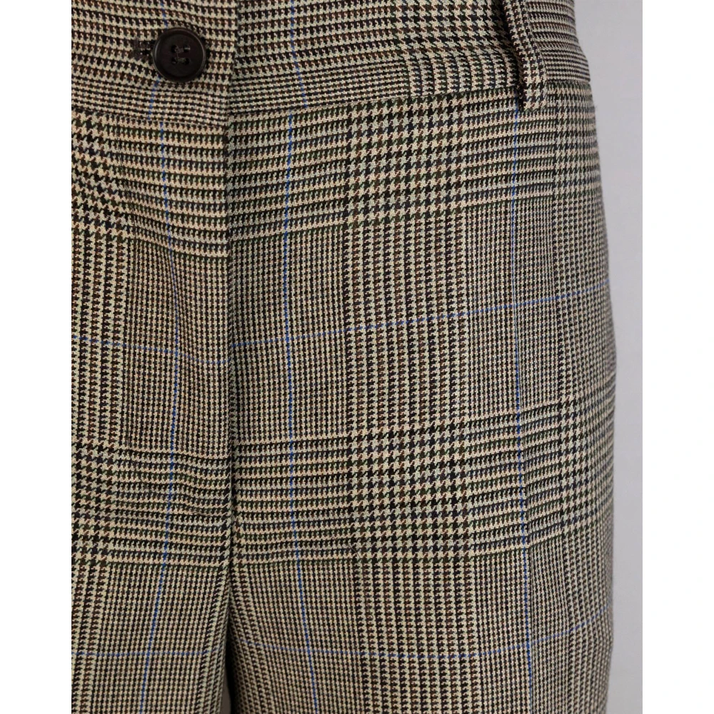 P.a.r.o.s.h. Bruine Geruite Broek Ritssluiting en Knoopsluiting Brown Dames