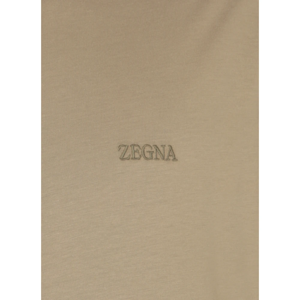 Ermenegildo Zegna Groen Katoenen T-shirt met Logo Green Heren