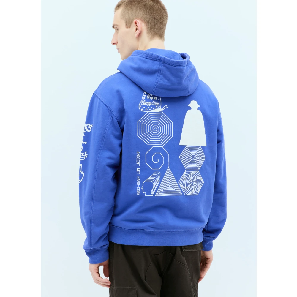 Brain Dead Grafische Print Hoodie Blue Heren