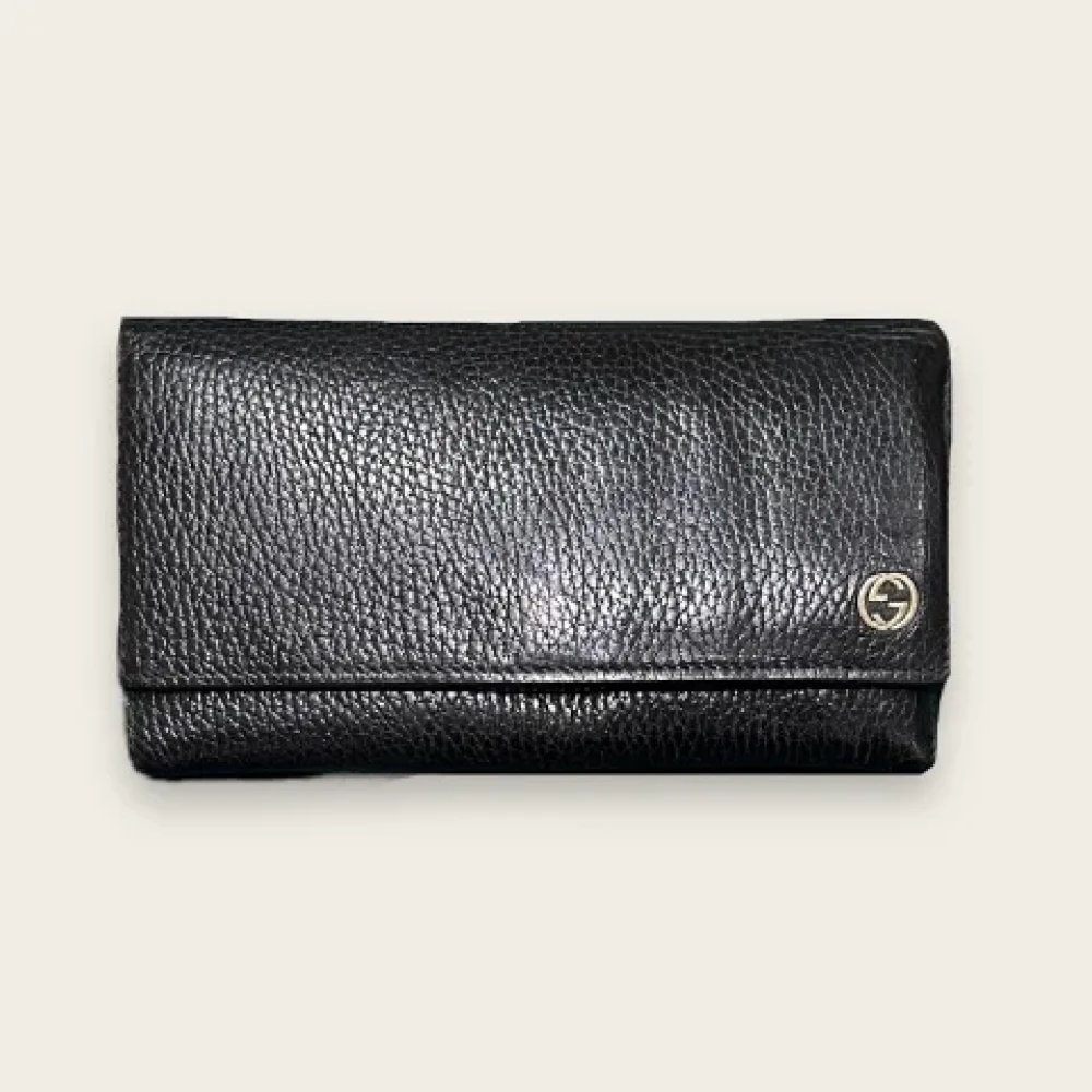 Gucci Vintage Pre-owned Leather wallets Black Dames
