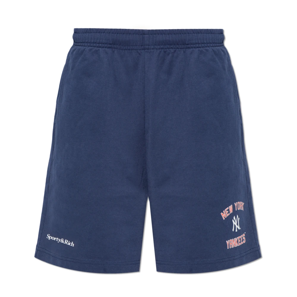 Sporty & Rich Shorts uit de 47 & The New York Yankees collectie Blue Unisex
