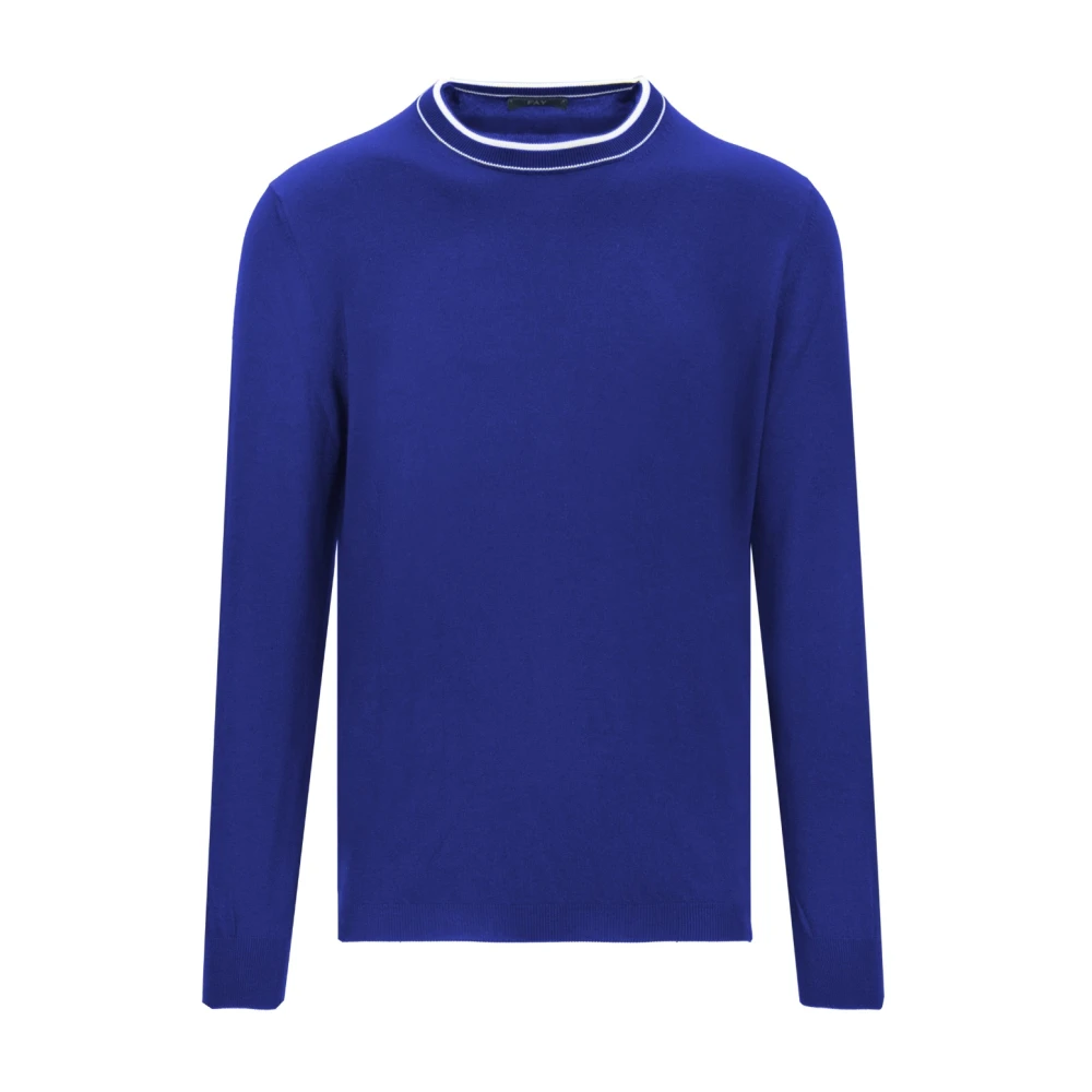 Fay Heren Katoenen Trui met Lange Mouwen Blue Heren
