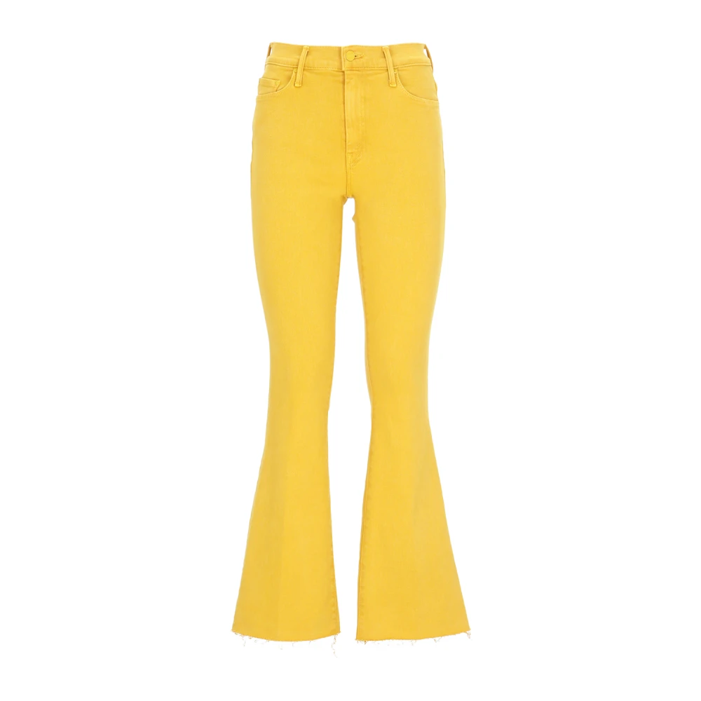 Mother Gele Hoge Taille Katoenen Jeans Yellow Dames