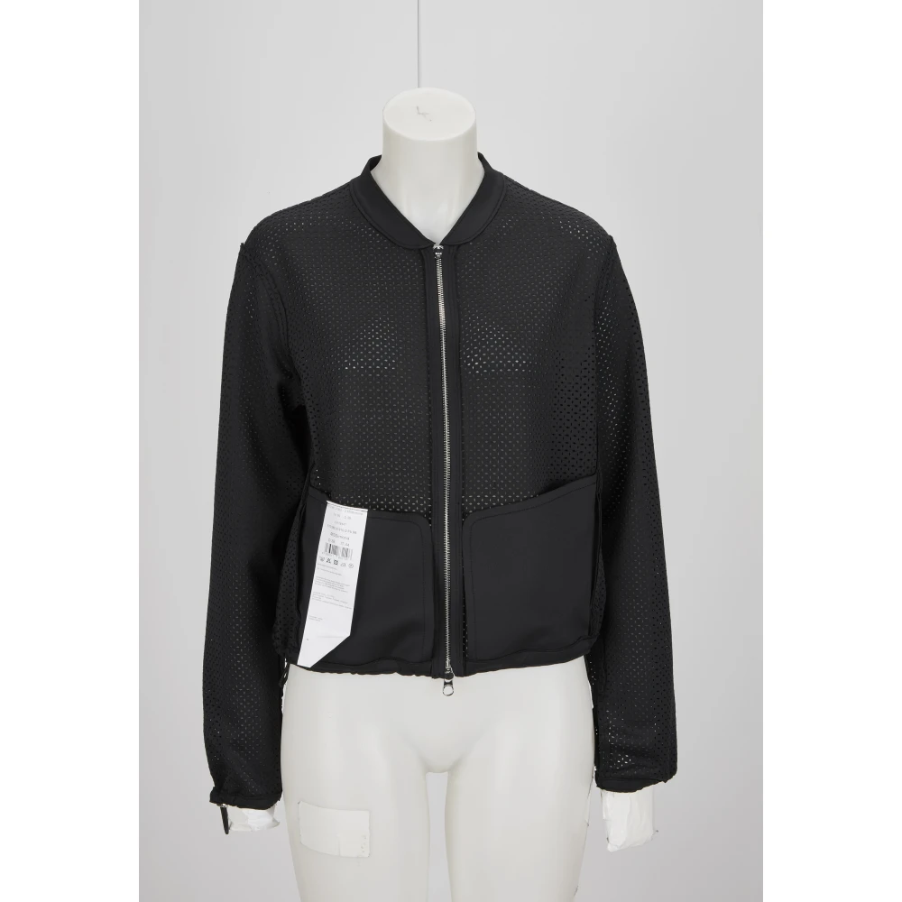 Milestone Scuba Jersey Blouson Jack met Allover Motief Black Dames