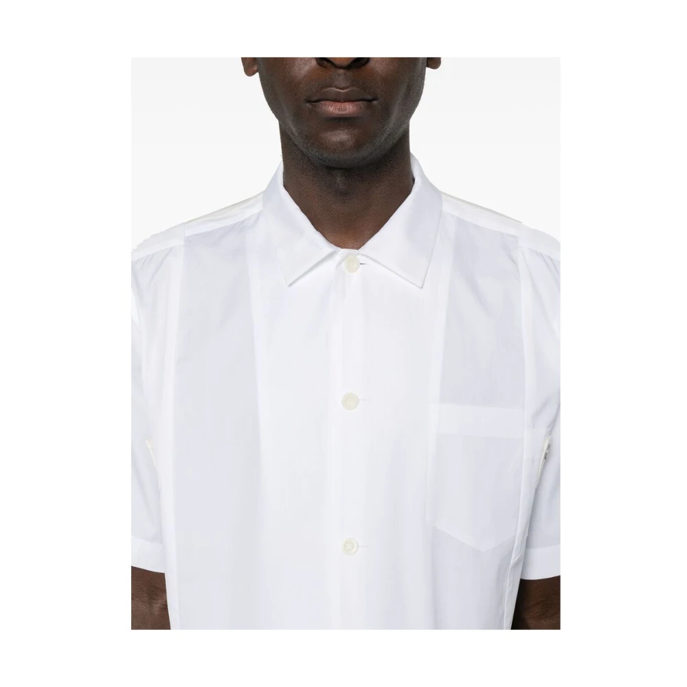 Sacai Witte Button-Up Shirt met Korte Mouwen White Heren