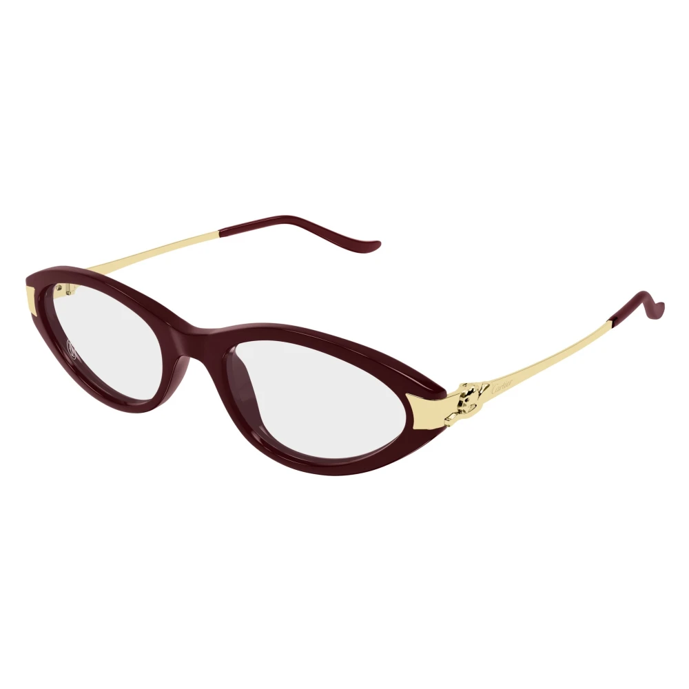 Cartier Unisex Red Oval Optical Frame - Glasses - 52 Mm - Accessories