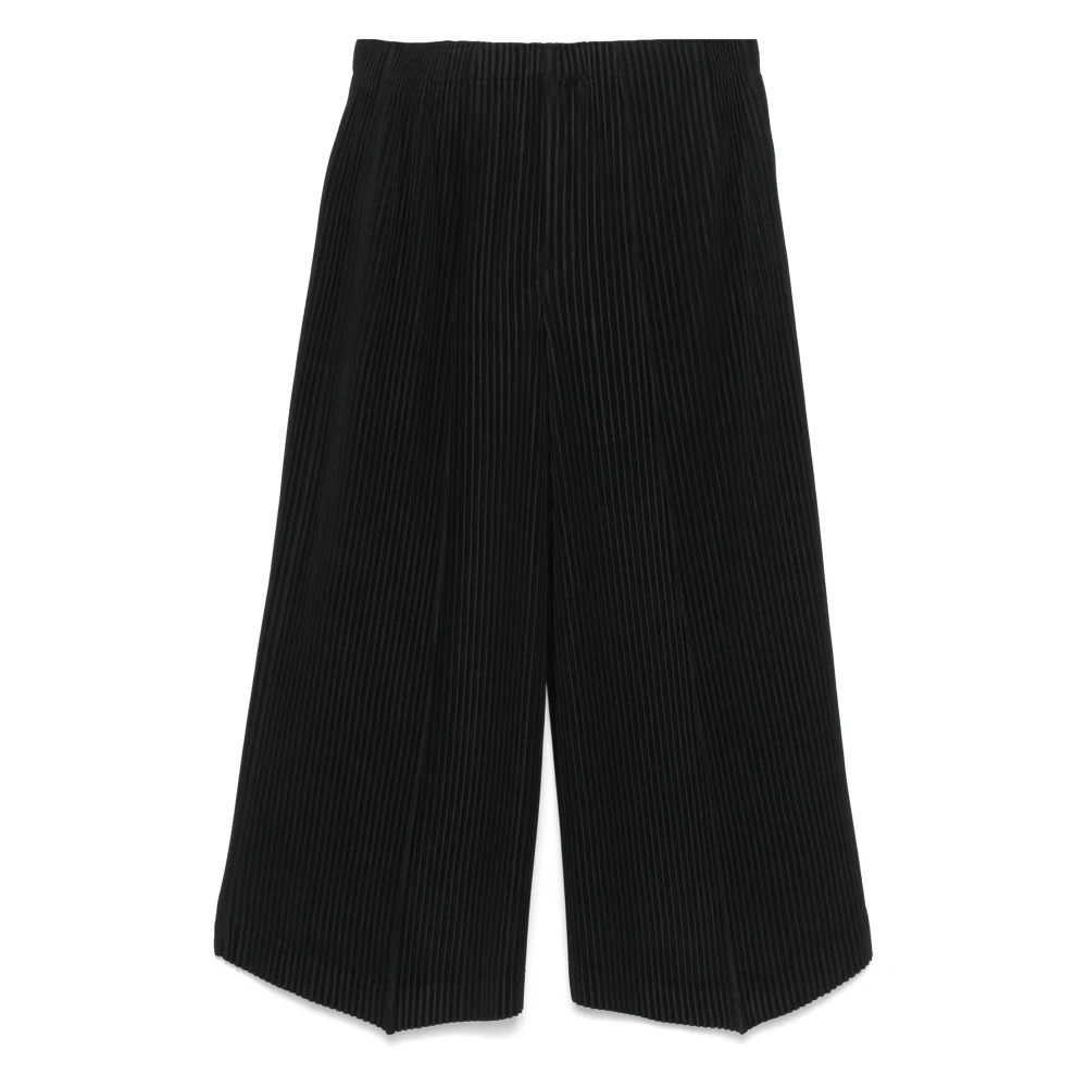 Issey Miyake Zwarte Geplooide Modetrui Black Heren