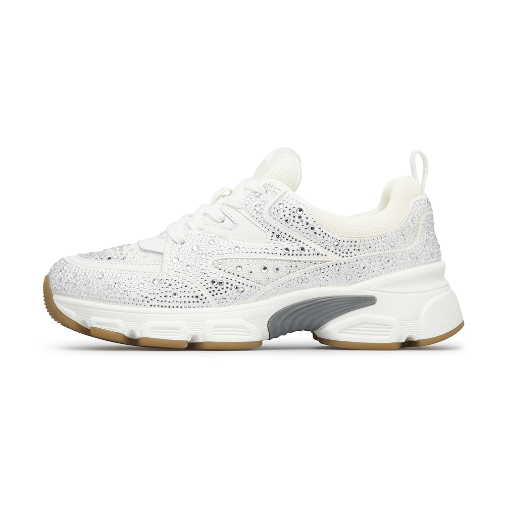 Loriblu Sneakers in suède met overal kristallen Dames Schoenen Wit