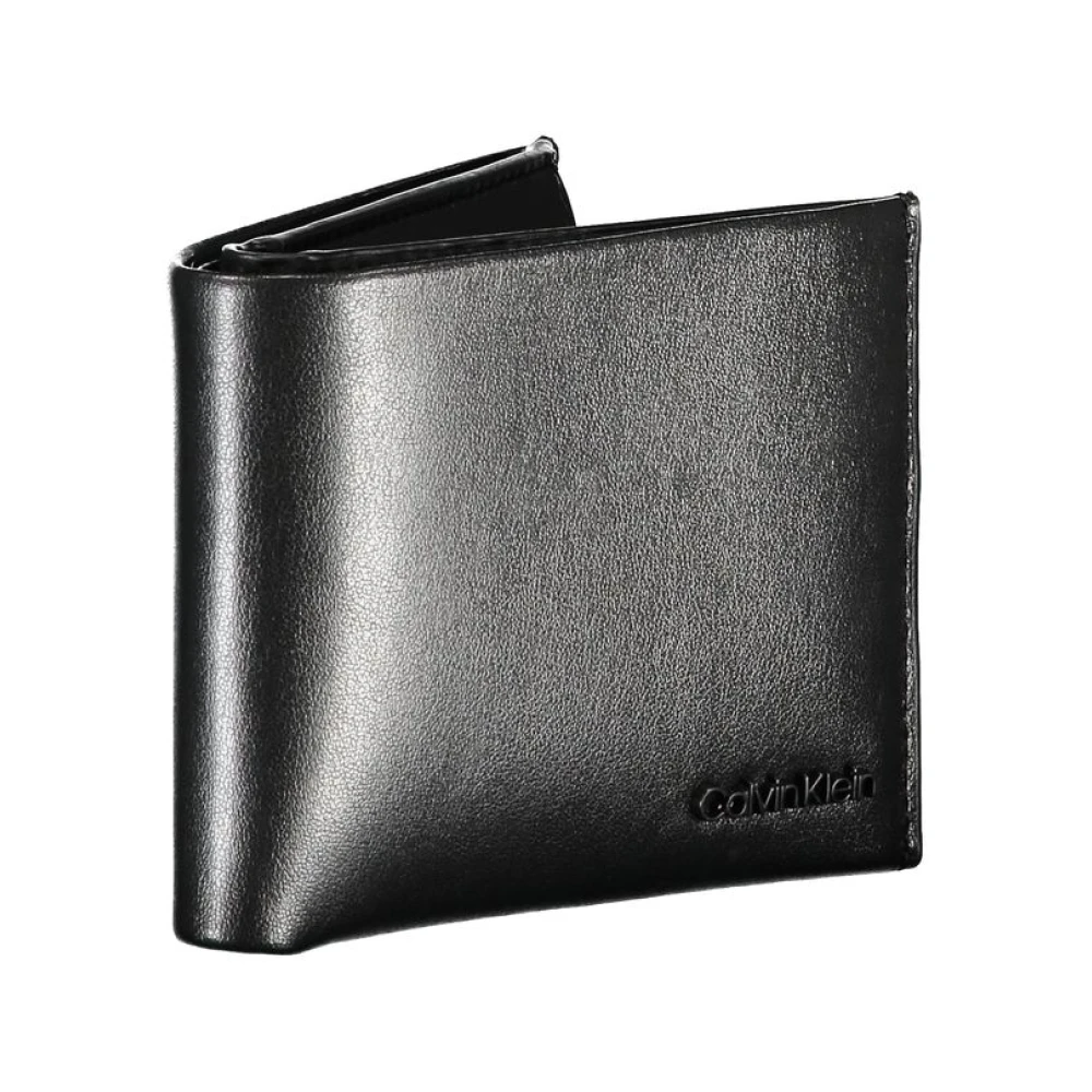 Calvin Klein Elegante zwarte leren portemonnee met Rfid Black Heren