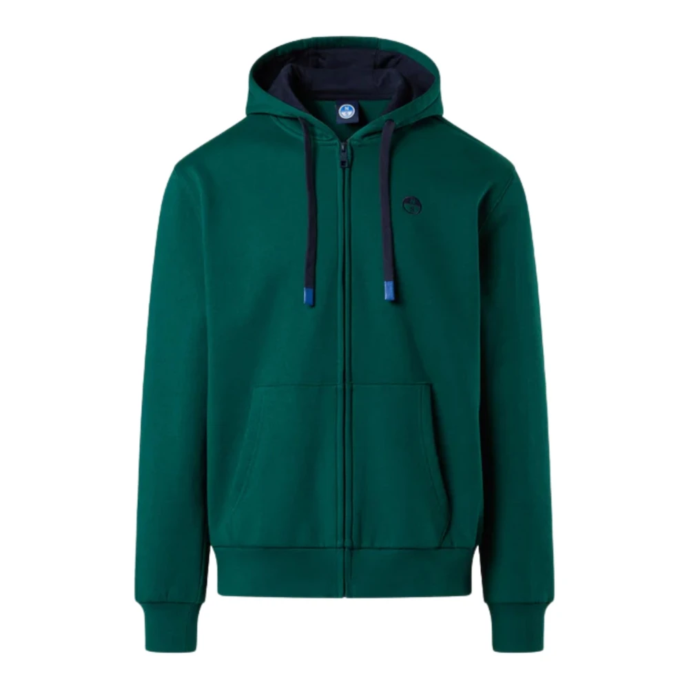 North Sails , Zip-Throughs, Male, Green, 3XL, Full Zip Hoodie