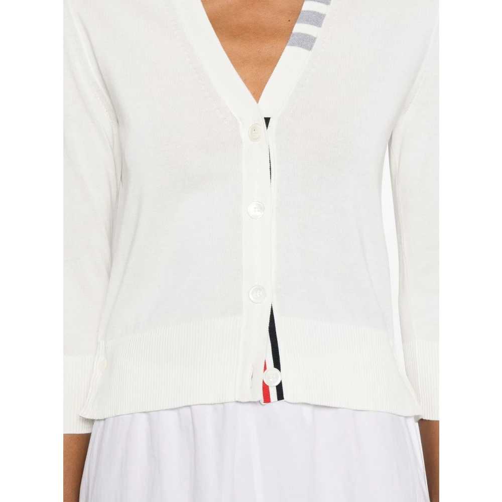 Thom Browne Witte Sweater met Handtekeningdetails White Dames
