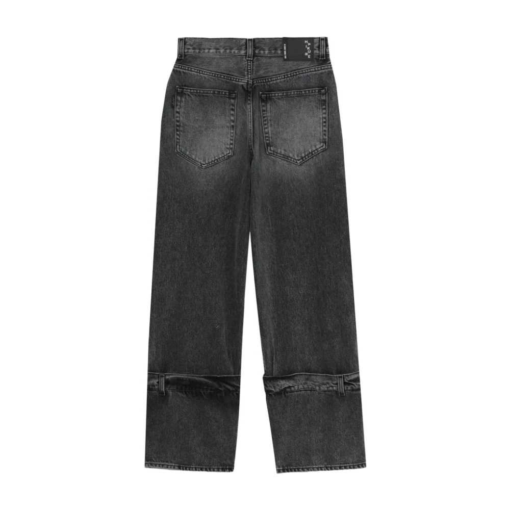 Haikure Zwarte Boyfit Wijde Pijp Jeans Black Dames