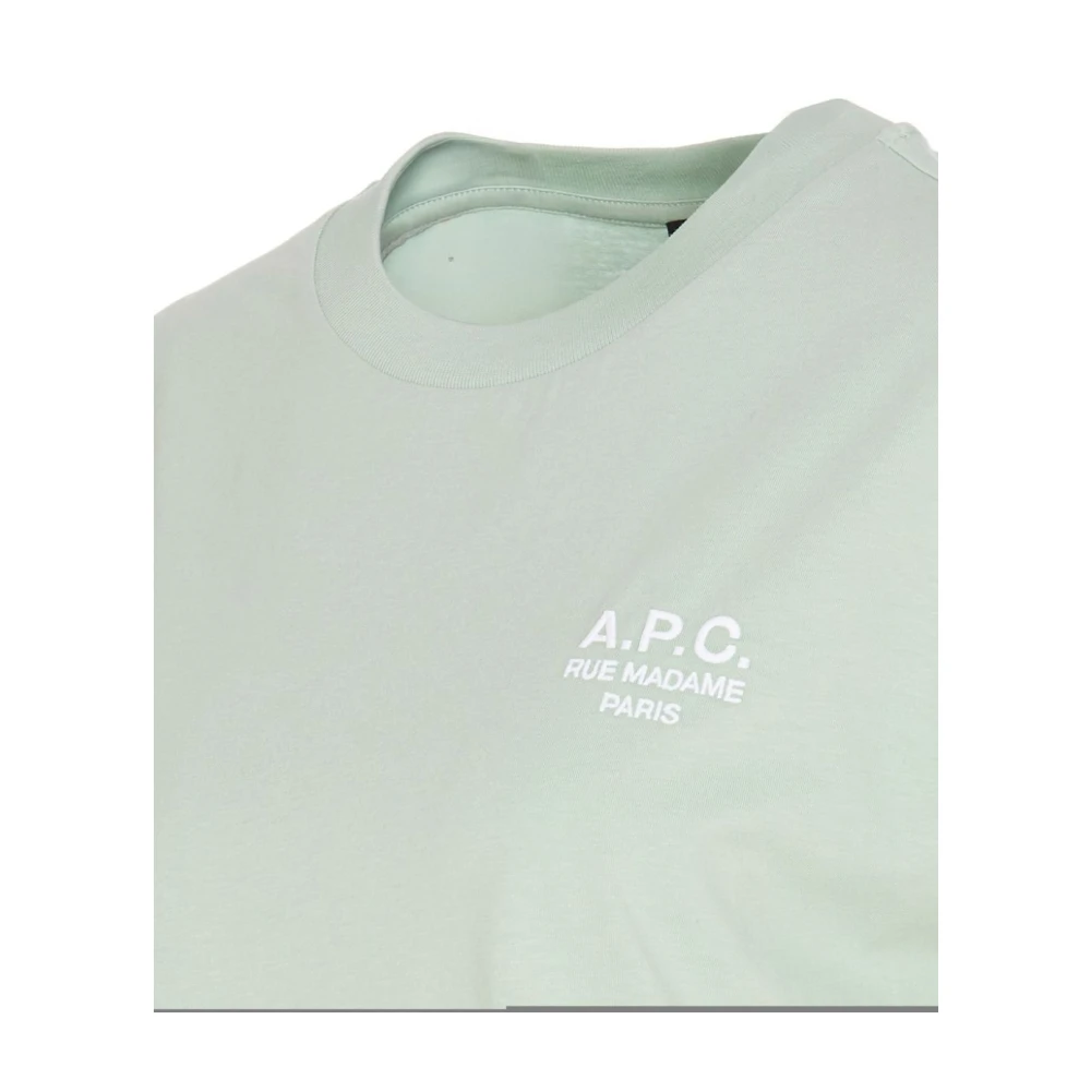 A.p.c. Biologisch Katoenen Box T-Shirt met Logo Green Dames