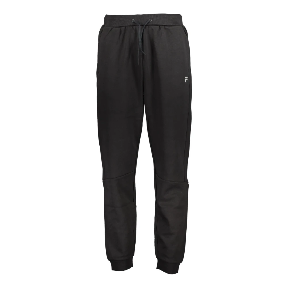 Fila Men's Black Sporty Elastic Waistband Pants With Cuffs