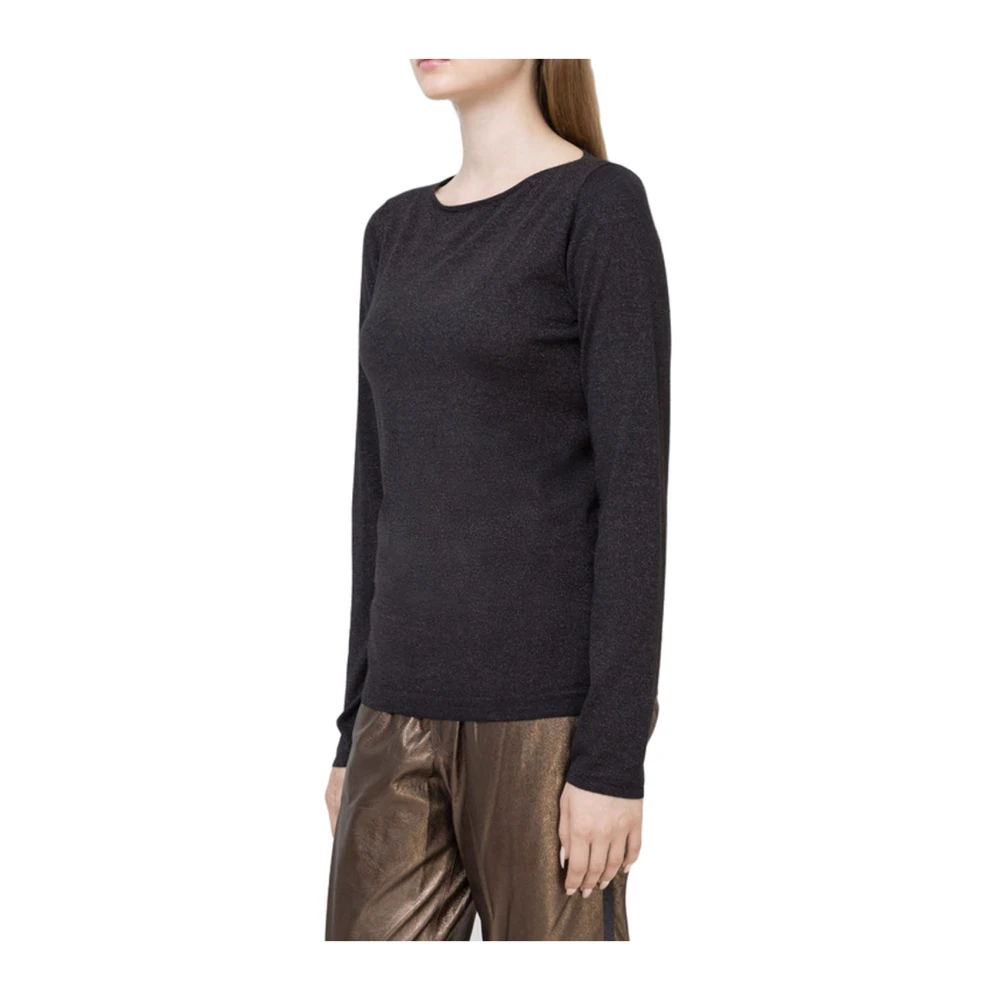 BRUNELLO CUCINELLI Luxe Cashmere Crewneck Sweater Black Dames