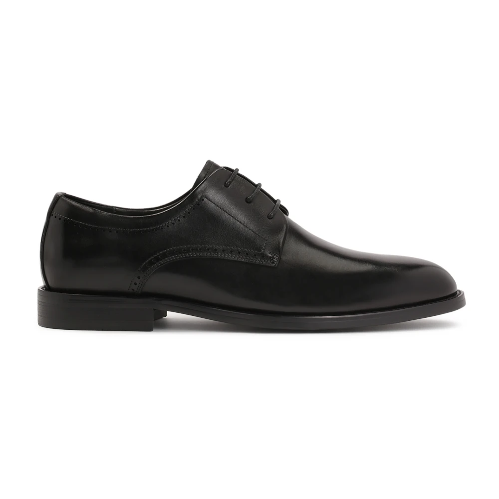 Kazar Mannelijk Zwart Schoenen Heren, 40 Eu, Leer, E Herenschoenen Met Decoratieve Perforatie