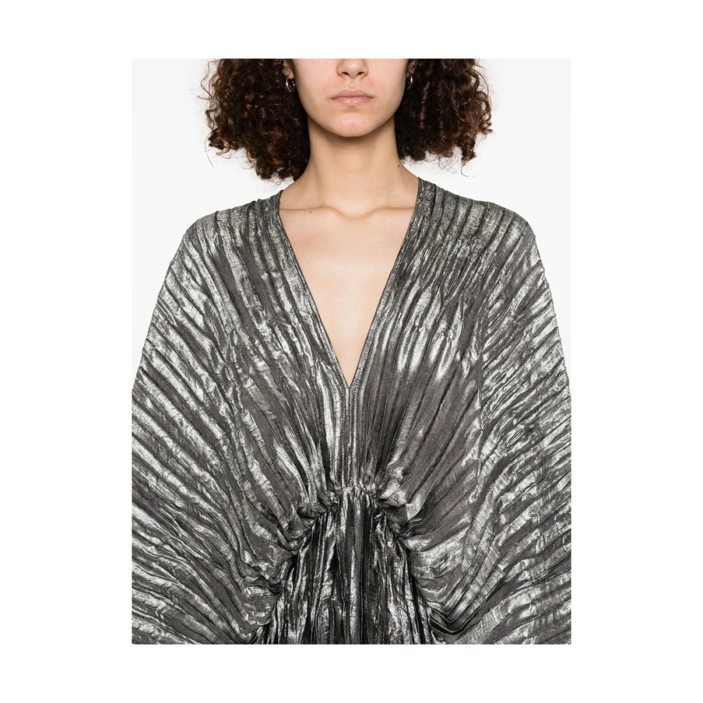 L'idée Gunmetal Grey V-Hals Jurk met Zijsplit Gray Dames