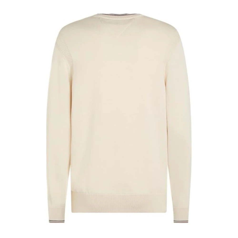 Tommy Hilfiger Katoenen Crew Neck Trui White Heren